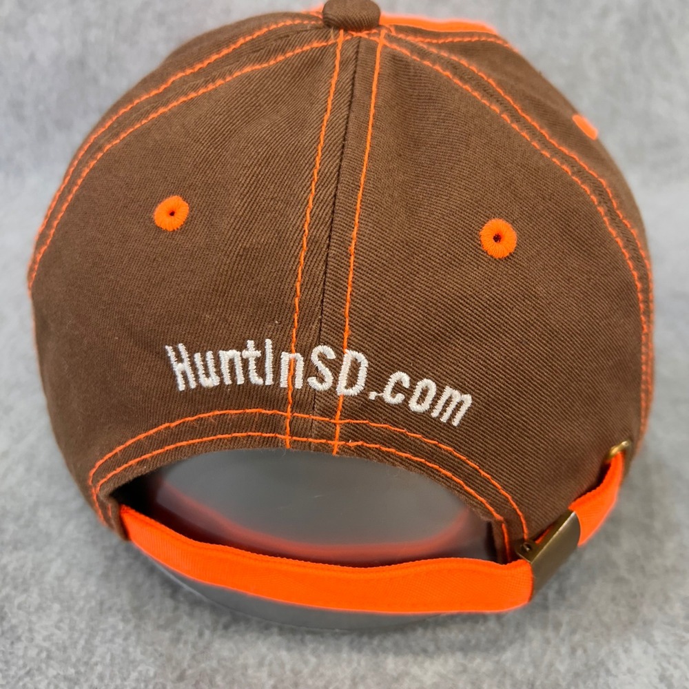 Rooster Rush South Dakota Mens Orange Brown EASW Hunting Hat Pheasant Patch OSFM - Picture 3 of 11